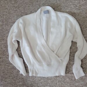 Chic White V-Neck Women's Sweater